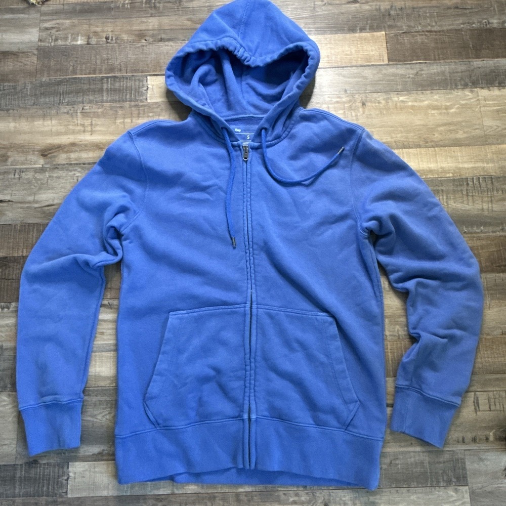 The Gap Classic Blue Allure Hooded Sweatshirt Full Zip Sz Small